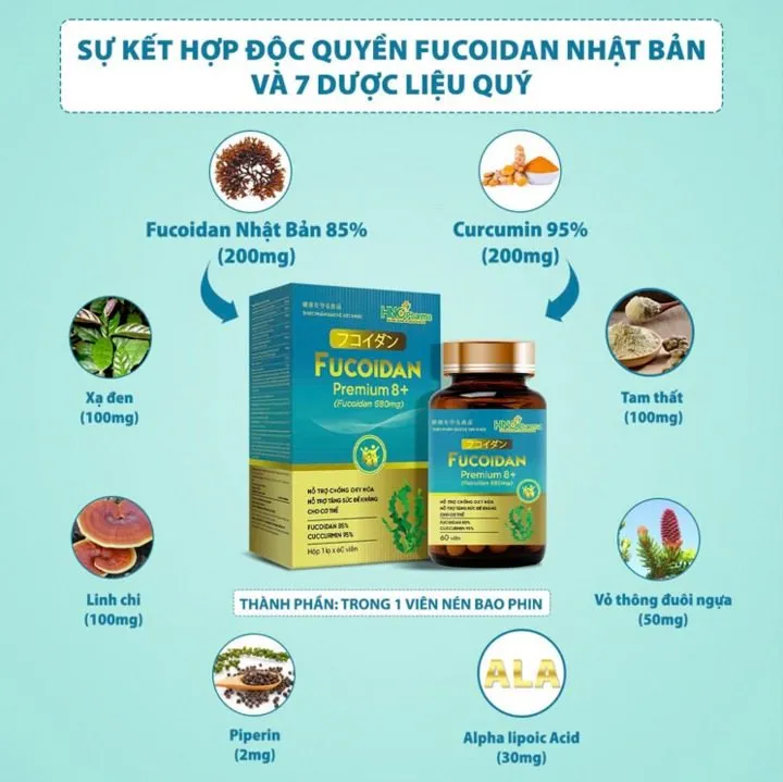 Fucoidan Premium 8 hỗ trợ bảo vệ tế bào và tăng sức khỏe toàn thân