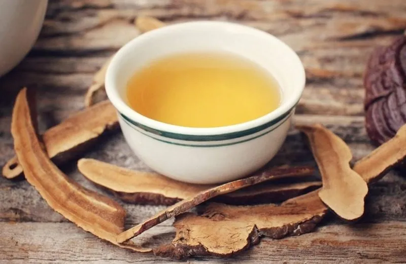 Tách trà nấm linh chi thơm dịu giúp thư giãn mỗi ngày